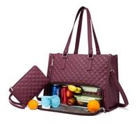 Generico Packuum 3 in 1 Tote Bag Travel, Packuum Tote Bag, 15.6 Inch with Lunch Compartment for Work Travel (Red)
