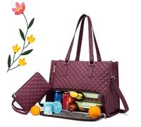 Generico Packuum Lunch Tote Bag, Packuum 3 in 1 Tote Bag for Women, Tote and Luxe Co Bags with Laptop Pocket, for Work Travel (Red)