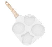 Generico Padella 4 Uova - 18cm Padella Omelette Granito Antiaderente 4 Scomparti, Padela Colazione | Forme Cuore Stella Cerchio Alluminio Rivestimento Granito Per Frittelle - Padellas Multiforma