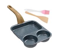 Generico Padella Di Uova Non Bastone - Padella Divisa A 3 Sezioni, Per Colazione Non Con Spatola E Pennello Per Friggere Da