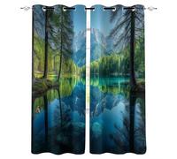 Generico Paesaggio Naturale 3D Tende da 2 Pannelli Ombreggiatura 117L x 229A CM Peste Giungle Laghi Poliestere Isolamento Termico Tenda per Finestra per Camera da Ietto Soggiorno Cucina Sala Giochi