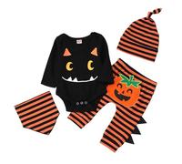 Generico Pagliaccetto Neonato Halloween Manica del Pipistrello Tuta con Cappello Vestito da Strega per Vestiti Mantello di Adatto Altezza 90-150 Cm