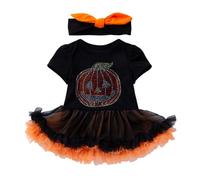 Generico Pagliaccetto Neonato Halloween Manica del Pipistrello Tuta con Cappello Vestito da Strega per Il Mio Primo Costume Zucca Adatto Altezza 90-150 Cm