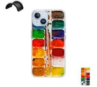 Generico Paint Box Phone Case, for iPhone 11/12/13/14/15/Pro/Pro Max, Watercolor Paints Palette and Paintbrush, TPU Bumper, Creative Protective for Women (iphone13)