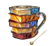 Generico Painted Book Mug,Novelty 3d Painted Books Coffee Mugs,Unique Book Stack Coffee Cup,Hot And Cold Can Be Used To Brew Books And Stack Glasses