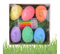 Generico Painting Easter Eggs - Easter Eggs Doodle Kit, Hand-Painted Easters Egg Set, Easters Egg Painting Kit, Easterr Arts And Crafts with 6 Easterr Paint Markers Dye Coloring Kits for Activity