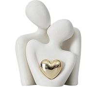 Generico Pair of Ornamental Figurines - Modern Romantic Ceramic Figurine | Abstract Sculpture, Aesthetic Couple Hugging Ceramic Statue Abstract Art for Entryway, Bookcase, Bedroom
