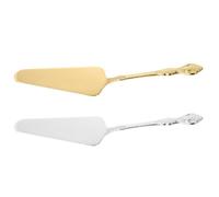 Generico Pala per Torta e Paletta Triangolare in Acciaio 304 Set 2 Pezzi Manico Intagliato Resistente al Calore per Pizza Dolci e Crostate Utensile da Cucina Casa