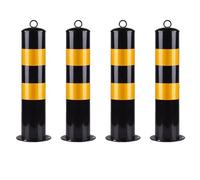 Generico Paletti di parcheggio Resistenti - Confezione da 4 Pali di Sicurezza in Acciaio Riflettente per Protezione di vialetti, sentieri, Garage e marciapiedi (55 cm) - Barriere Resistenti per parch