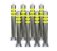 Generico Paletti di Sicurezza Riflettenti in Metallo con bulloni di Ancoraggio - 8 Pezzi Paletti di parcheggio Gialli per marciapiedi, Piste ciclabili e Cantieri edili (39,4" / 1000 mm)