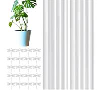 Generico Paletti per Piante in Acrilico - 20 Pezzi Supporti Trasparenti da 30 Cm con Clip, Aste di Sostegno Universali | Bastoncini Chiari per Piselli More Rose Tulipani Petunie Fiori Rampicanti