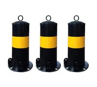 Generico Paletto di Sicurezza Rimovibile in Acciaio Giallo con Strisce Riflettenti, barriera per vialetto e palo di Controllo del Traffico, 50x11,4 cm per Maggiore visibilità e Sicurezza