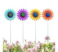 Generico Pali da Giardino a | 4 Pezzi Decorazione in Metallo Rustica E Colorata,Paletti Decorativi per Piante | per Primavera Estate Paesaggio Patii Cortile Recinzione Fattoria Casa Casale