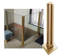 Generico Pali for recinzione in vetro Kit corrimano moderno for balaustra in vetro for uso interno ed esterno Vetro quadrato(Gold-corner Post,130cm/52)