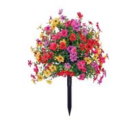 Generico Palla Arbusto Artificiale Per Esterno | ABS, 56x40 Cm, 252g | Falsa Pianta Di Eucalipto & Viola Per Giardino, Patio, Portico | Decorazione Paesaggistica Resistente Ai Raggi UV