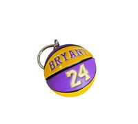 Generico Palla Portachiavi Bryant Compatibile con NBA 24 Lakers Colori Giallo e Viola Sport Basket Gadget Accessori Idea Regalo Uomo Donna Bambino Ciondolo Creativo 3D