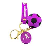 Generico Palla Portachiavi Colori Viola e Nero Sport Calcio Gadget Tifosi Violaneri Accessori Zaino Idea Regalo Uomo Donna Bambino Ciondolo Creativo 3D
