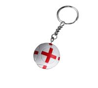 Generico Palla Portachiavi Compatibile con Inghilterra Color Bianco e Rosso Sport Calcio Gadget Accessori Idea Regalo Uomo Donna Bambino Ciondolo Creativo 3D
