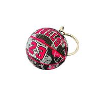 Generico Palla Portachiavi Jordan Compatibile con NBA 23 Bulls Color Nero e Fuxia Sport Basket Gadget Accessori Idea Regalo Uomo Donna Bambino Ciondolo Creativo 3D