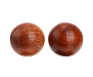 Generico Palle da Massaggio in Legno 2 Pezzi per Mani, Rullo Massaggiante Rotondo per Circolazione Sanguigna, Palline Antistress per Esercizi Manuali e Rilassamento Mentale
