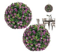 Generico Palle di Bosso Artificiale - Piante Sfere Bosso Finto - 2 Pezzi Decorazioni da Appeso per Interni ed Esterni Portico Giardino Terrazzo Balcone