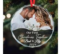 Generico Palle di Natale Personalizzate con Foto - Ornamento Primo Natale da sposati 2024, Regalo Matrimonio Per Coppie, Palline per Decorazioni Albero Personalizzate, Sposi novelli