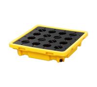 Generico Pallet di contenimento a Tenuta stagna, Vasca in plastica Resistente per Serbatoi d'olio, Ideale per Lo stoccaggio di fusti e la tutela dell'ambiente (Giallo, 6