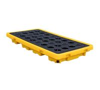 Generico Pallet di contenimento per fuoriuscite a Prova di perdite, Vassoio modulare Antiscivolo per Garage e Fabbrica, in polietilene Resistente Giallo e Nero, Design smontabile per Una Facile puliz