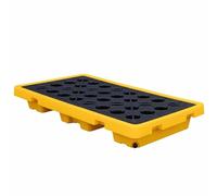 Generico Pallet di contenimento per fuoriuscite a Tenuta stagna con drenaggio, Piattaforma Antiscivolo per stoccaggio di fusti di Olio, 130x68x15 cm, Design Robusto per Un Uso Industriale Sicuro, IDE