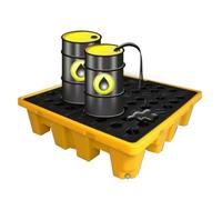 Generico Pallet di contenimento per fuoriuscite di fusti in polietilene, Piattaforma Industriale per fuoriuscite con Scarico e griglia, capacità 1/2 Fusto (25,8x14,2x4,7 Pollici), Vassoio Anti-sversa