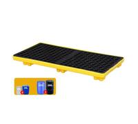 Generico Pallet modulare di contenimento per fusti di Olio - Piattaforma Resistente per Il Controllo delle fuoriuscite, Soluzione Anti-Perdita, 120x60x10 cm, Giallo - Ideale per Uso Industriale e STO