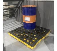 Generico Pallet modulare impilabile per fuoriuscite di Petrolio con Scarico, griglia in polietilene Staccabile, 120x60x18 cm, Giallo - Piattaforma di contenimento Industriale per Uso in Garage e supe