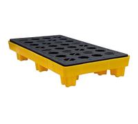 Generico Pallet modulare per Il contenimento di liquidi industriali, Resistente e Adatto a carrelli elevatori, Contenitore in plastica Durevole per Magazzini e fabbriche (120x60x18 cm)