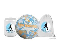 Generico Pallone con i colori Biancocelesti della Lazio + una tazza bianca in ceramica e sacca in nylon con stampa dei colori della tua squadra del cuore tifoso regalo