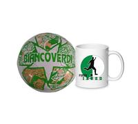 Generico Pallone con i colori del Monopoli calcio e scritta forza Biancoverdi + una tazza bianca con nome in ceramica con stampa dei colori della squadra del cuore tifoso
