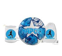 Generico Pallone con i colori del Napoli calcio e scritta Forza Azzurri + una tazza in ceramica e una sacca in nylon con stampa dei colori della tua squadra del cuore partenopeo tifoso regalo