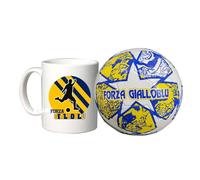 Generico Pallone con i colori del Parma calcio e scritta Forza Gialloblu + una tazza bianca in ceramica con stampa dei colori della tua squadra del cuore tifoso regalo