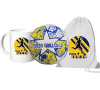 Generico Pallone con i colori della JuveStabia calcio e scritta Forza Gialloblu + una tazza bianca in ceramica e una sacca in nylon con stampa dei colori della tua squadra del cuore tifoso regalo