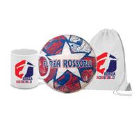 Generico Pallone con i colori della squadra di Bologna e scritta Forza Rossoblu + una tazza bianca in ceramica e sacca in nylon con stampa dei colori della tua squadra del cuore tifoso regalo