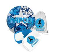 Generico Pallone con i colori della tua squadra del cuore Napoli calcio + un portamerenda doppio scomparto e una sacca in nylon entrambi personalizzati regalo tifoso scuola pranzo asilo forza azzurri