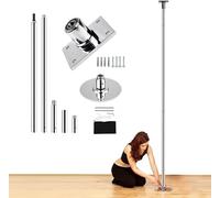 Generico Palo da Pole Dance per Uso Domestico - Montaggio a soffitto, modalità Rotante e statica, Resistente Acciaio Inossidabile, Perfetto per allenamenti di Fitness e Danza, Include Accessorio di e