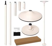 Generico Palo da spogliarellista Professionale da 45 mm - Palo da Ballo Rimovibile e Portatile per Il Fitness a casa, Altezza Regolabile per Palestra, Esercizi, Feste - Rotante e statico (Bianco)