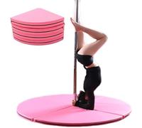 Generico Palo Rotondo Pieghevole - 1 m-2 m, Tappetino di Sicurezza Rosa per Principianti di Pole Dance, Ginnastica e Fitness, Protezione Ammortizzata, Ideale per Uso Domestico