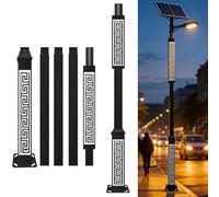 Generico Palo Verticale in Metallo for lampione Solare, Design Robusto e Antivento, Adatto for installazioni di Pannelli solari e lampade LED da Esterno, Ideale for Illuminazione Stradale(5 Meters)