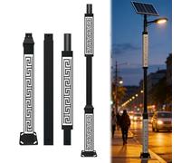 Generico Palo Verticale in Metallo for lampione Solare, Design Robusto e Antivento, Adatto for installazioni di Pannelli solari e lampade LED da Esterno, Ideale for Illuminazione Stradale(3 Meters)