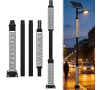 Generico Palo Verticale in Metallo for lampione Solare, Design Robusto e Antivento, Adatto for installazioni di Pannelli solari e lampade LED da Esterno, Ideale for Illuminazione Stradale(4 Meters)