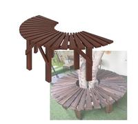 Generico Panca Avvolgente For Alberi,sedia Da Parco Semicircolare/circolare In Legno,supporto For Piante Senza Schienale,for Terrazza,parco,cortile,giardino(Half-Round)