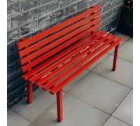 Generico Panca Da Esterno Da 2 Posti, Panchina Da Giardino Con Schienale, Panca Da Balcone Resistente Alle Intemperie 100/120/150/180 Cm Panchina Da Parco, Telaio In Acciaio(Red,120 cm/47.2 in)