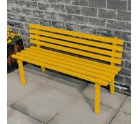 Generico Panca Da Esterno Da 2 Posti, Panchina Da Giardino Con Schienale, Panca Da Balcone Resistente Alle Intemperie 100/120/150/180 Cm Panchina Da Parco, Telaio In Acciaio(Yellow,180 cm/70.9 in)