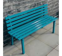 Generico Panca Da Esterno Da 2 Posti, Panchina Da Giardino Con Schienale, Panca Da Balcone Resistente Alle Intemperie 100/120/150/180 Cm Panchina Da Parco, Telaio In Acciaio(Blue,120 cm/47.2 in)